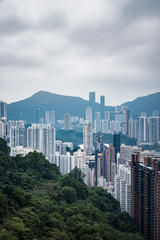 Obraz premium aerial view of Hong Kong apartment block in China.