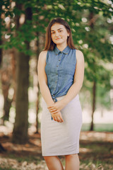 Fototapeta premium girl in the forest