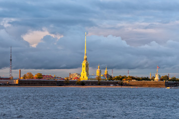 Peter and Paul Fortress across the Neva river, St. Petersburg, Russia