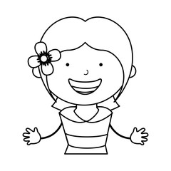 spanish little girl character vector illustration design