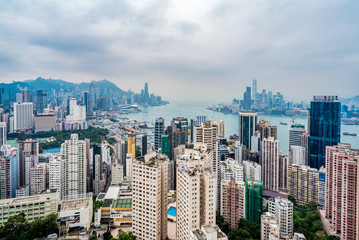 Fototapeta na wymiar aerial view of Hong Kong apartment block in China.