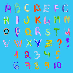 ABC and numbers Doodles 