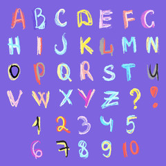 ABC and numbers Doodles 