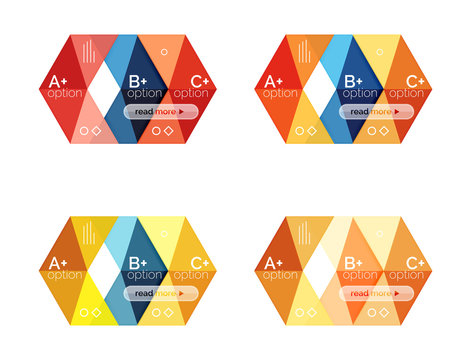 Vector collection of colorful geometric shape infographic banners