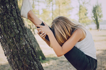 girl near the tree