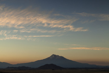 Mt. Shasta - Large stratovolcano in pacific northwest United States.