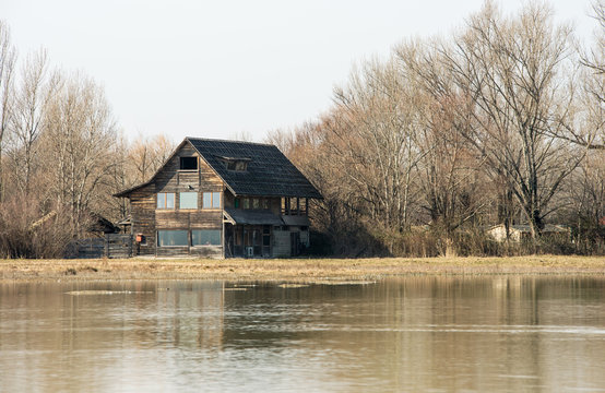 Scenic landscape of nature reserve park of river mouth of Isonzo
