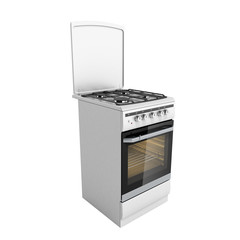 gas stove 3d render image no shadow