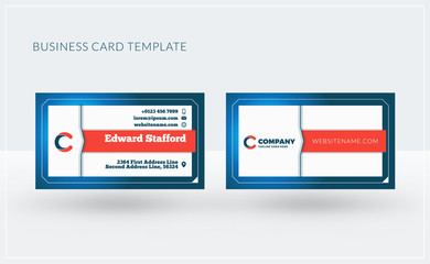 Double-sided creative business card template. Vector illustration. Stationery design