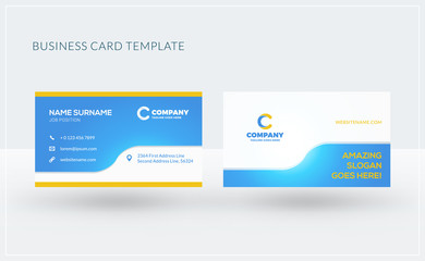 Double-sided creative business card template. Vector illustration. Stationery design