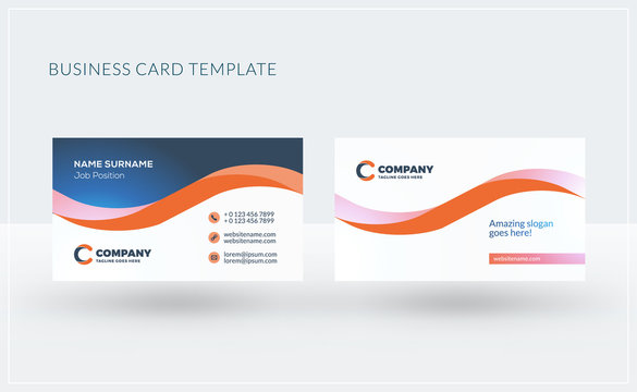 Double-sided creative business card template. Vector illustration. Stationery design