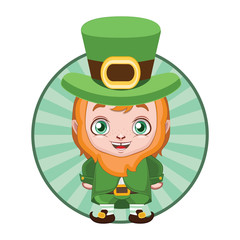 Cute leprechaun illustration with background