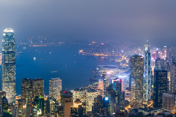 Obraz premium aerial view of Hong Kong apartment block in China.