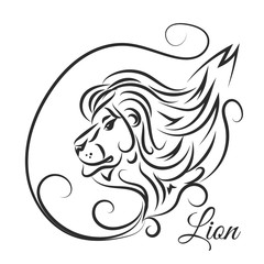 Lion head  label vector emblem eps 10  design on white