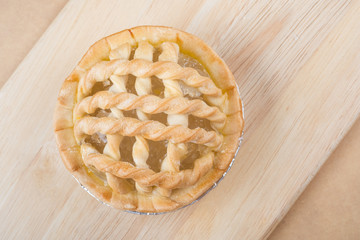 Sugar palm nut pie on the wooden background - Soft focus
