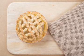 Sugar palm nut pie on the wooden background - Soft focus