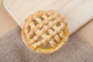 Sugar palm nut pie on the wooden background - Soft focus