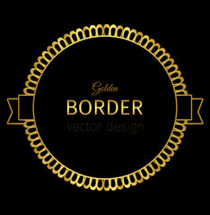 Golden circle label with lacy border