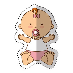 cute baby girl character vector illustration design