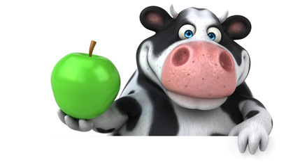Naklejka premium Fun cow - 3D Illustration