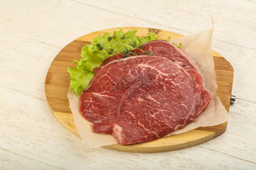 Raw beef schnitzel