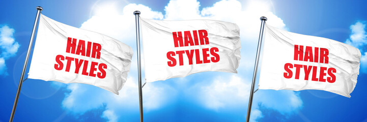 hair styles, 3D rendering, triple flags