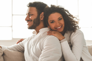 Obraz premium Happy Afro American couple