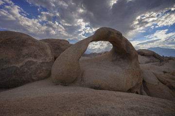 Alabama Hills Arch - Arched Rock in the Alabama hills framing Mt. Whitney.
