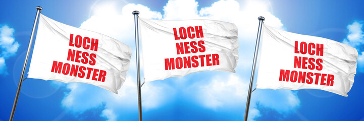 loch ness monster, 3D rendering, triple flags