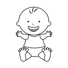 cute baby boy character vector illustration design