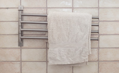 Towel rack in a modern bathroom