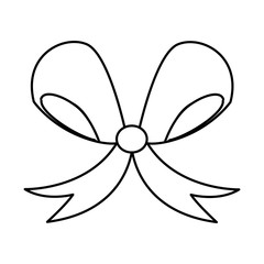 ribbon decorative bow icon vector illustration design