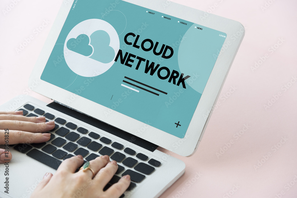 Poster cloud computing data icon sign
