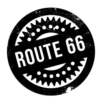Route 66 rubber stamp. Grunge design with dust scratches. Effects can be easily removed for a clean, crisp look. Color is easily changed.