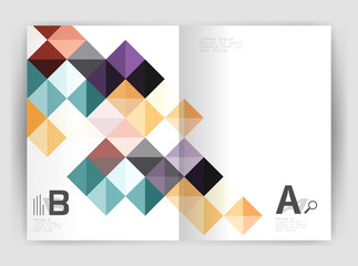 Fototapeta premium Modern minimalistic geometrical square business leaflet template