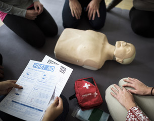 CPR First Aid Training Concept