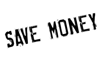 Save Money rubber stamp. Grunge design with dust scratches. Effects can be easily removed for a clean, crisp look. Color is easily changed.