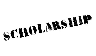 Scholarship rubber stamp. Grunge design with dust scratches. Effects can be easily removed for a clean, crisp look. Color is easily changed.