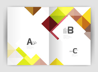 Vector square minimalistic abstract background, print template business brochure a4