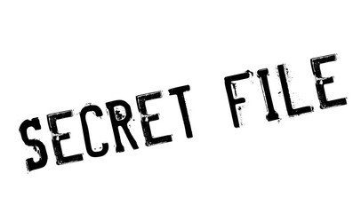 Secret File rubber stamp. Grunge design with dust scratches. Effects can be easily removed for a clean, crisp look. Color is easily changed.