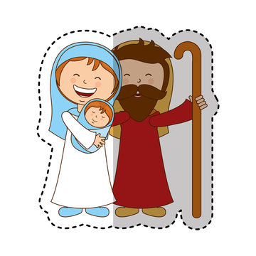holy family manger character vector illustration design