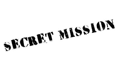 Secret Mission rubber stamp. Grunge design with dust scratches. Effects can be easily removed for a clean, crisp look. Color is easily changed.