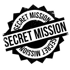 Secret Mission rubber stamp. Grunge design with dust scratches. Effects can be easily removed for a clean, crisp look. Color is easily changed.
