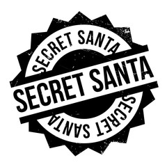 Obraz premium Secret Santa rubber stamp. Grunge design with dust scratches. Effects can be easily removed for a clean, crisp look. Color is easily changed.