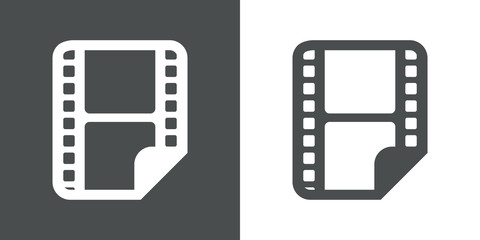 Fototapeta premium Icono plano film gris y blanco