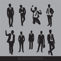 Powerful businessmen Vector silhouette