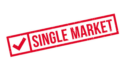 Single Market rubber stamp. Grunge design with dust scratches. Effects can be easily removed for a clean, crisp look. Color is easily changed.