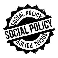 Social Policy rubber stamp. Grunge design with dust scratches. Effects can be easily removed for a clean, crisp look. Color is easily changed.