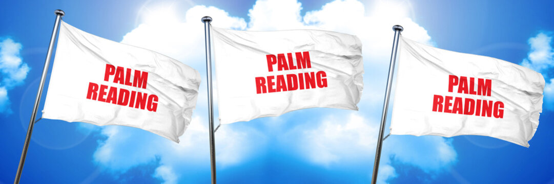 palm reading, 3D rendering, triple flags