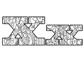 Obraz premium Anti coloring book alphabet, the letter X vector illustration